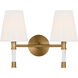 C&M by Chapman & Myers Hanover 2 Light 15 inch Burnished Brass Bath Vanity Wall Sconce Wall Light
