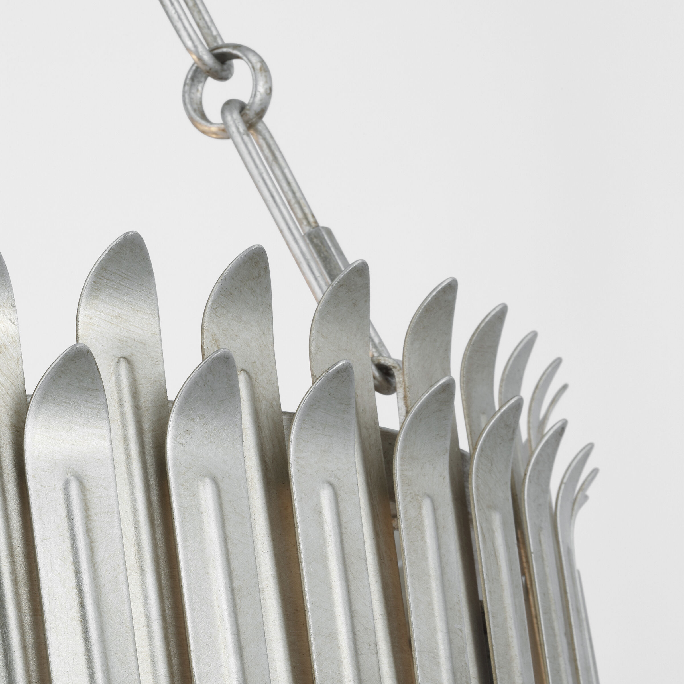 Suzanne Kasler Leslie LED 17.75 inch Burnished Silver Leaf Chandelier Ceiling Light