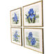 Happy Blooms Blue and Green and Multi and White Framed Art