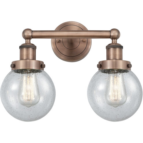 Beacon 2 Light 15.5 inch Antique Copper Bath Vanity Light Wall Light in Seedy