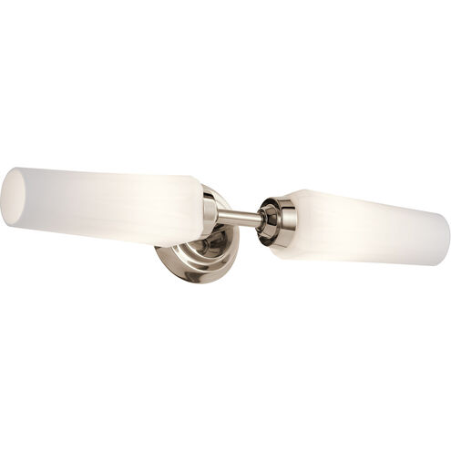 Truby 2 Light 21 inch Polished Nickel Wall Mount Bath Light Wall Light, 2 Arm