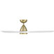 Skylark 54 inch Soft Brass and Matte White with Matte White Blades Downrod Ceiling Fan in Soft Brass Matte White