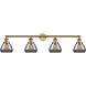 Franklin Restoration Fulton LED 43 inch Brushed Brass Bath Vanity Light Wall Light in Plated Smoke Glass, Franklin Restoration