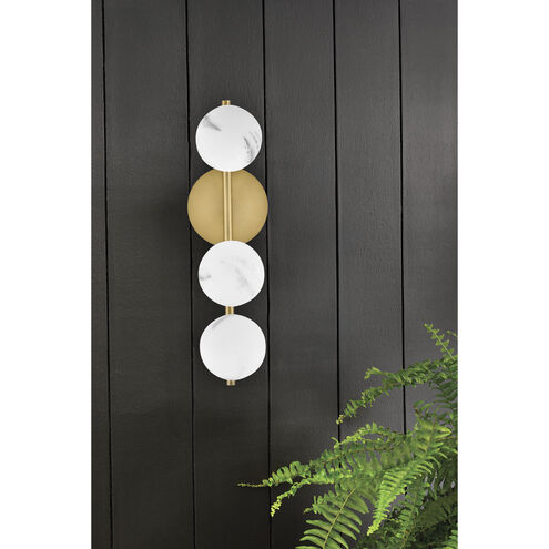 Selene LED 6 inch Lacquered Brass Sconce Wall Light in Swirled, Sconce