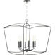 Mantle 6 Light 23.25 inch Matte Black Pendant Ceiling Light