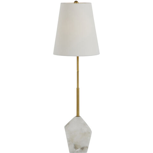 Perry 33 inch Stained Gold / White Linen Table Lamp Portable Light