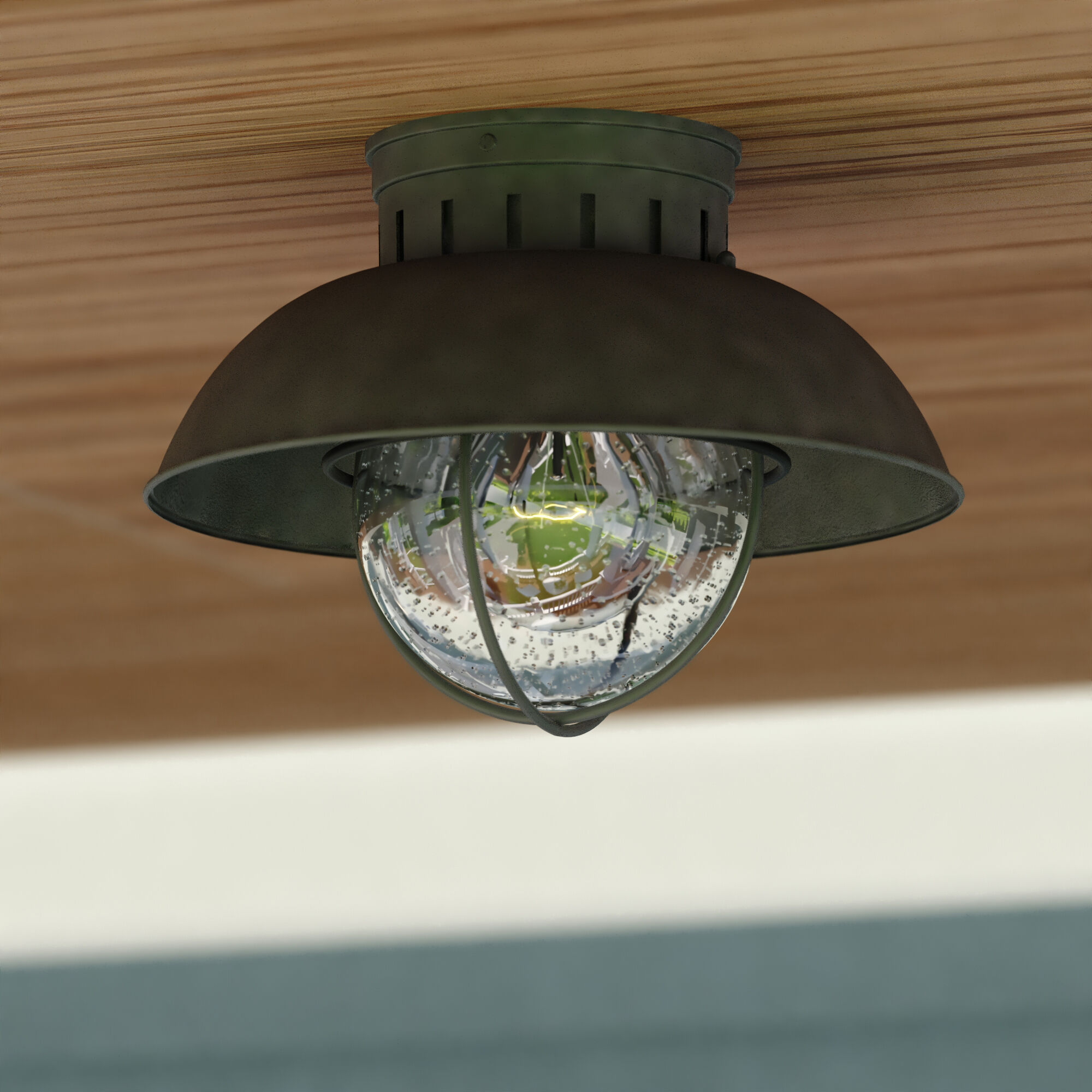 Harwich LED 10 inch Textured Gray Outdoor Ceiling