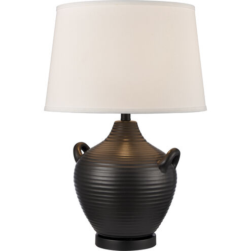 Oxford 25 inch 150 watt Gloss Black with Matte Black Table Lamp Portable Light
