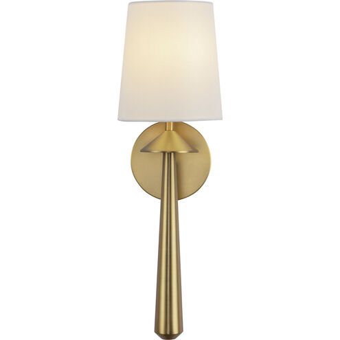 Alora Mood Bridgette 1 Light 6.13 inch Brushed Gold Bath Vanity Light Wall Light in Brushed Gold and White Linen, Linen Shade