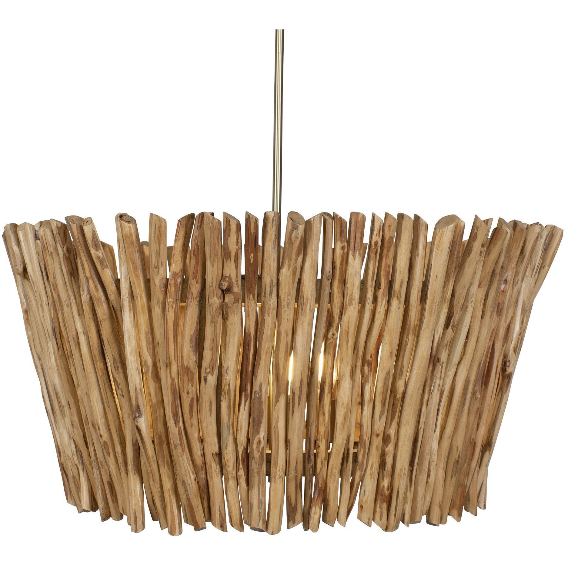 Rhea 4 Light 29.5 inch Antique Brass and Natural Chandelier Ceiling Light