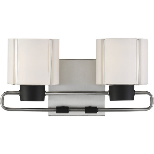 Waverly Plaza Bath 2 Light 15 inch Coal With Brushed Nickel Bath Light Wall Light