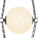 Petra 14.5 inch Urban Bronze and Cloud Glass Chandelier Ceiling Light