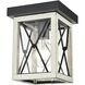 County Fair 1 Light 6.75 inch Black and Birchwood on Metal Outdoor Flush Mount