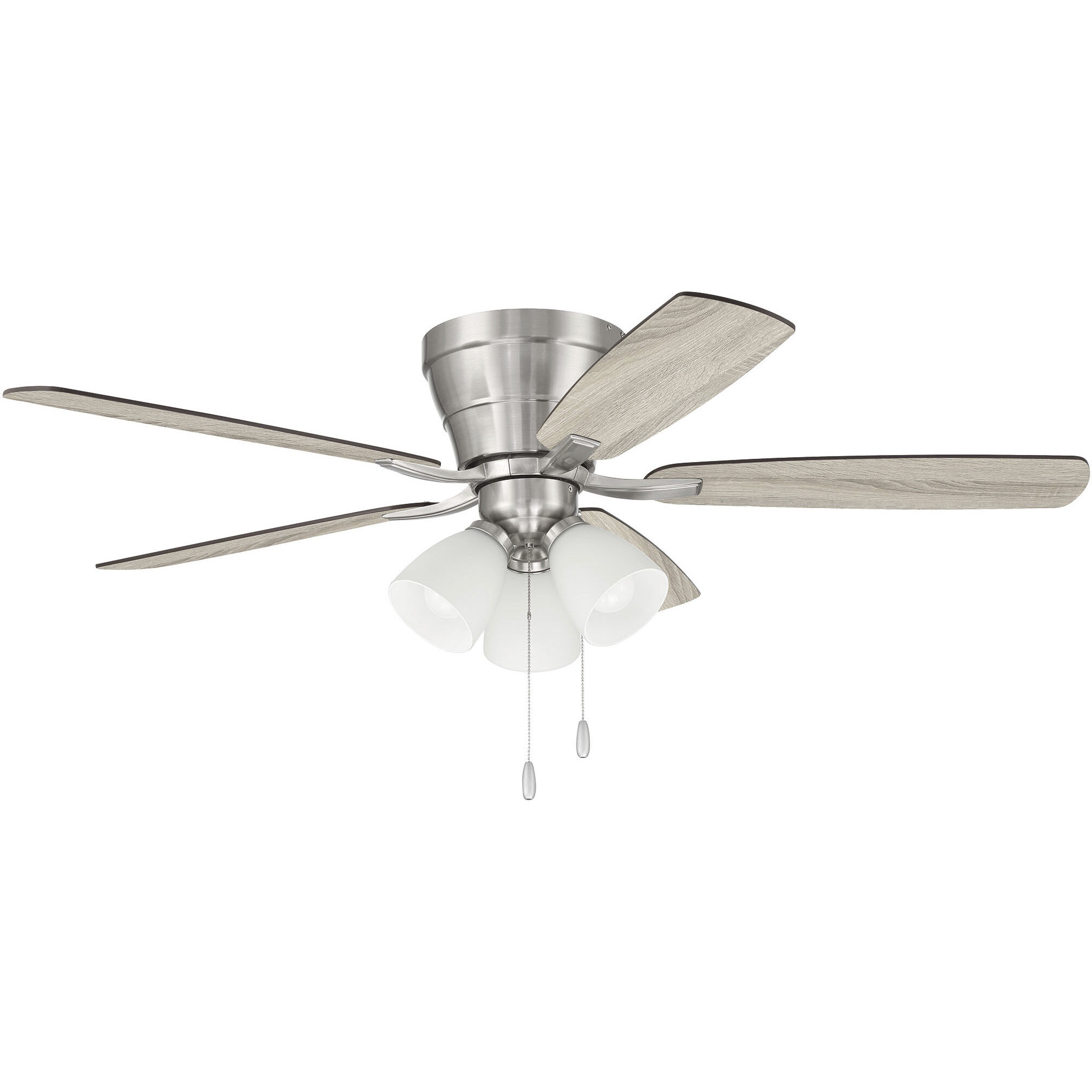 Wheeler 52 inch Brushed Polished Nickel with Driftwood/Walnut Blades Fan
