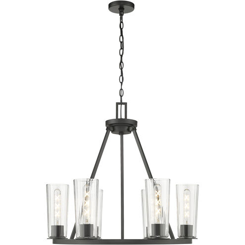 Titus 6 Light 26 inch Matte Black Chandelier Ceiling Light