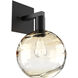 Terra 1 Light 9 inch Matte Black Indoor Sconce Wall Light in Terra Amber