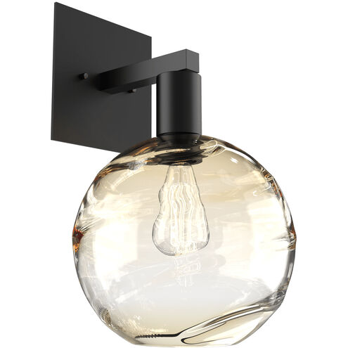 Terra 1 Light 9 inch Matte Black Indoor Sconce Wall Light in Terra Amber