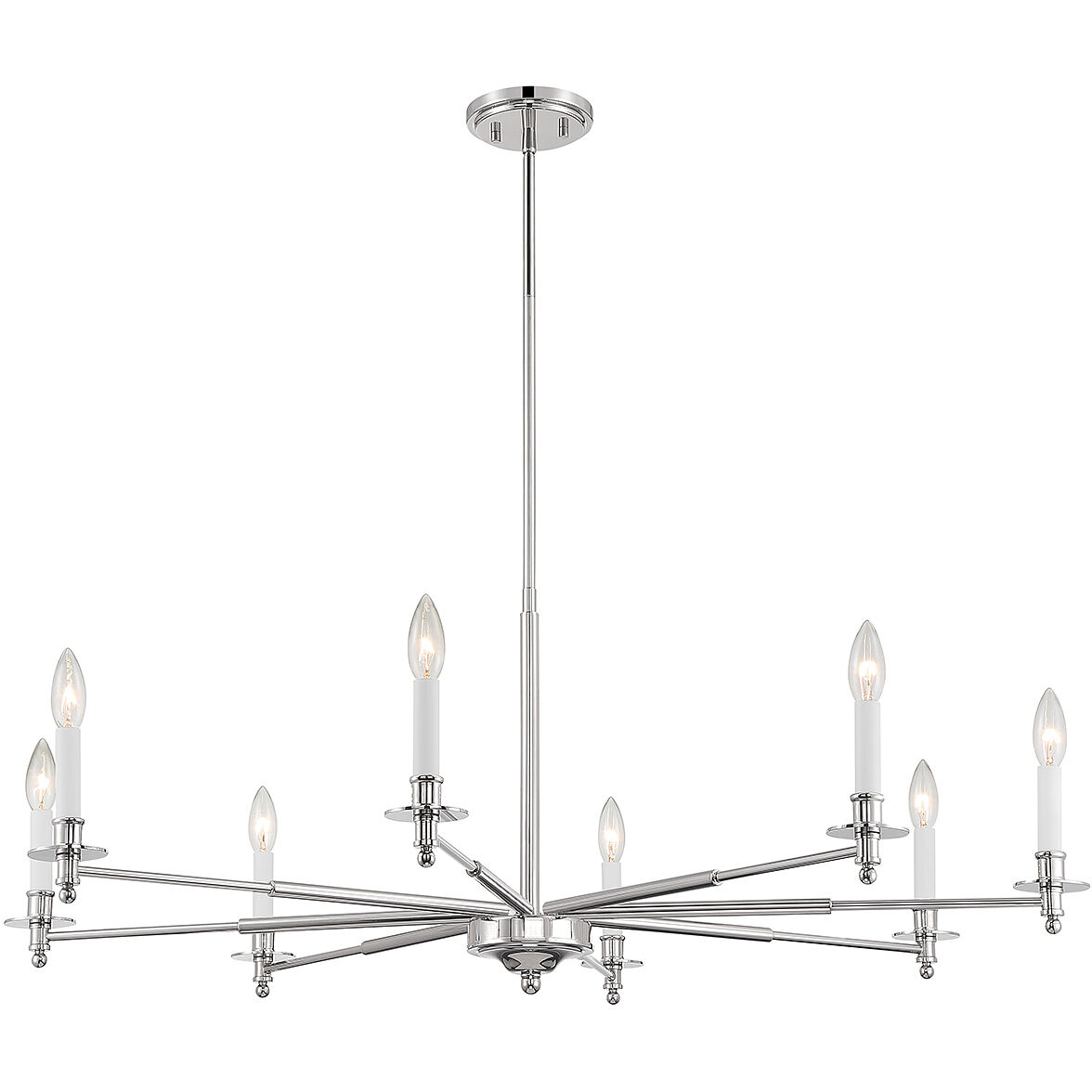Jasmine 8 Light 42 inch Polished Nickel Chandelier Ceiling Light, Essentials