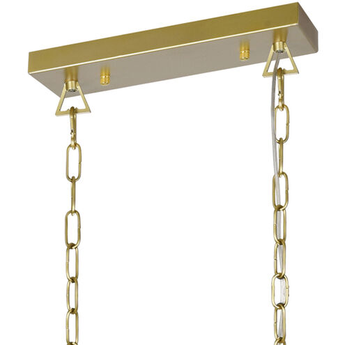 Tudor 6 Light 36 inch Satin Gold and Black Island/Pool Table Light Ceiling Light