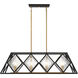 Capella 8 Light 42 inch English Bronze and Warm Brass Linear Chandelier Ceiling Light