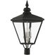 Adams 4 Light 31.5 inch Black with Brushed Nickel Finish Cluster Outdoor Extra Large Post Top Lantern