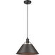 Yep Orwell Pendant Ceiling Light in Matte Black, Rubbed Bronze, Large