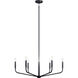 Madden 6 Light Black Chandelier Ceiling Light, 1 Tier Medium