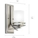 Hendrik 1 Light 5 inch Brushed Nickel Wall Bracket Wall Light in Satin Etched Cased Opal