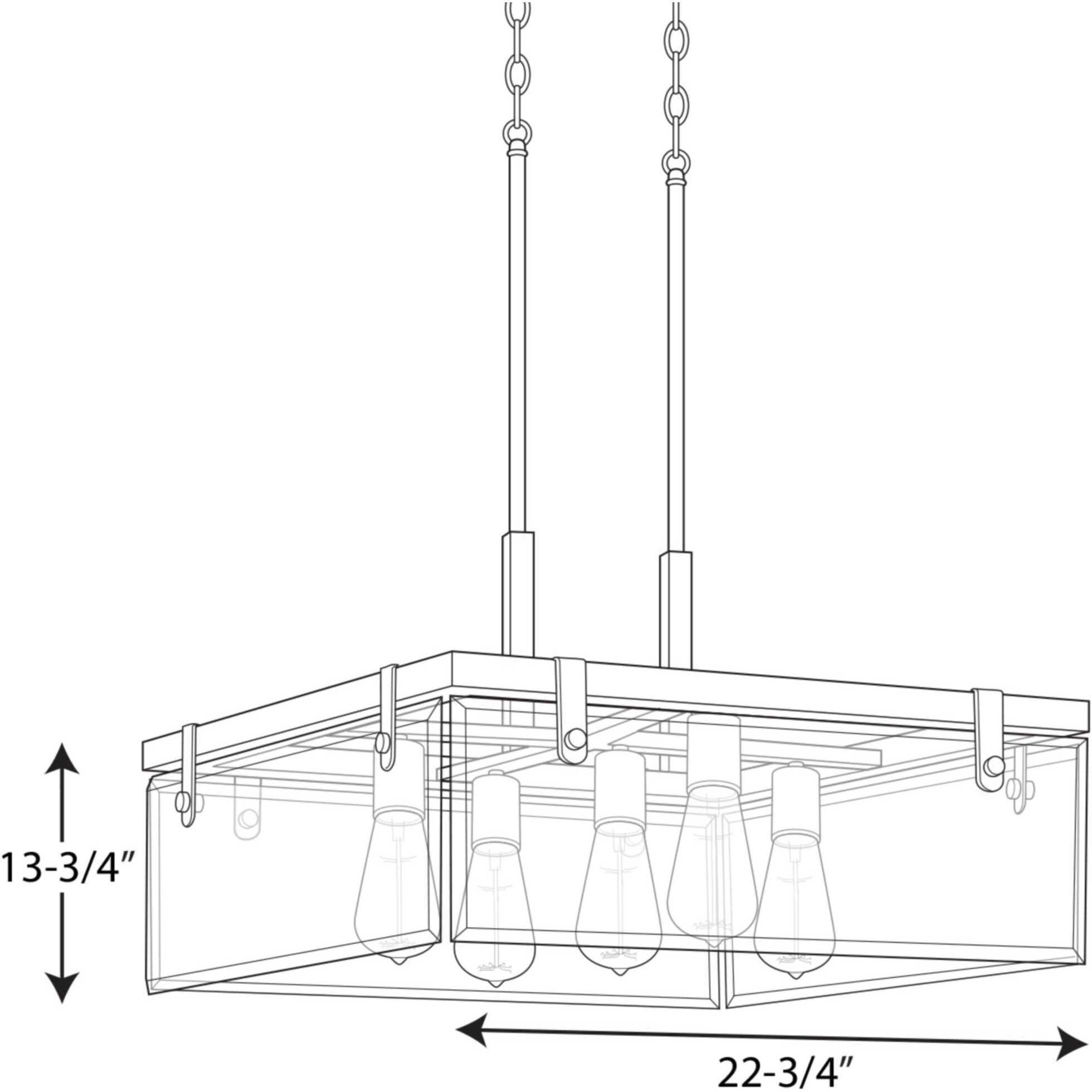 Glayse 5 Light 23 inch Brushed Nickel Pendant Ceiling Light, Design Series