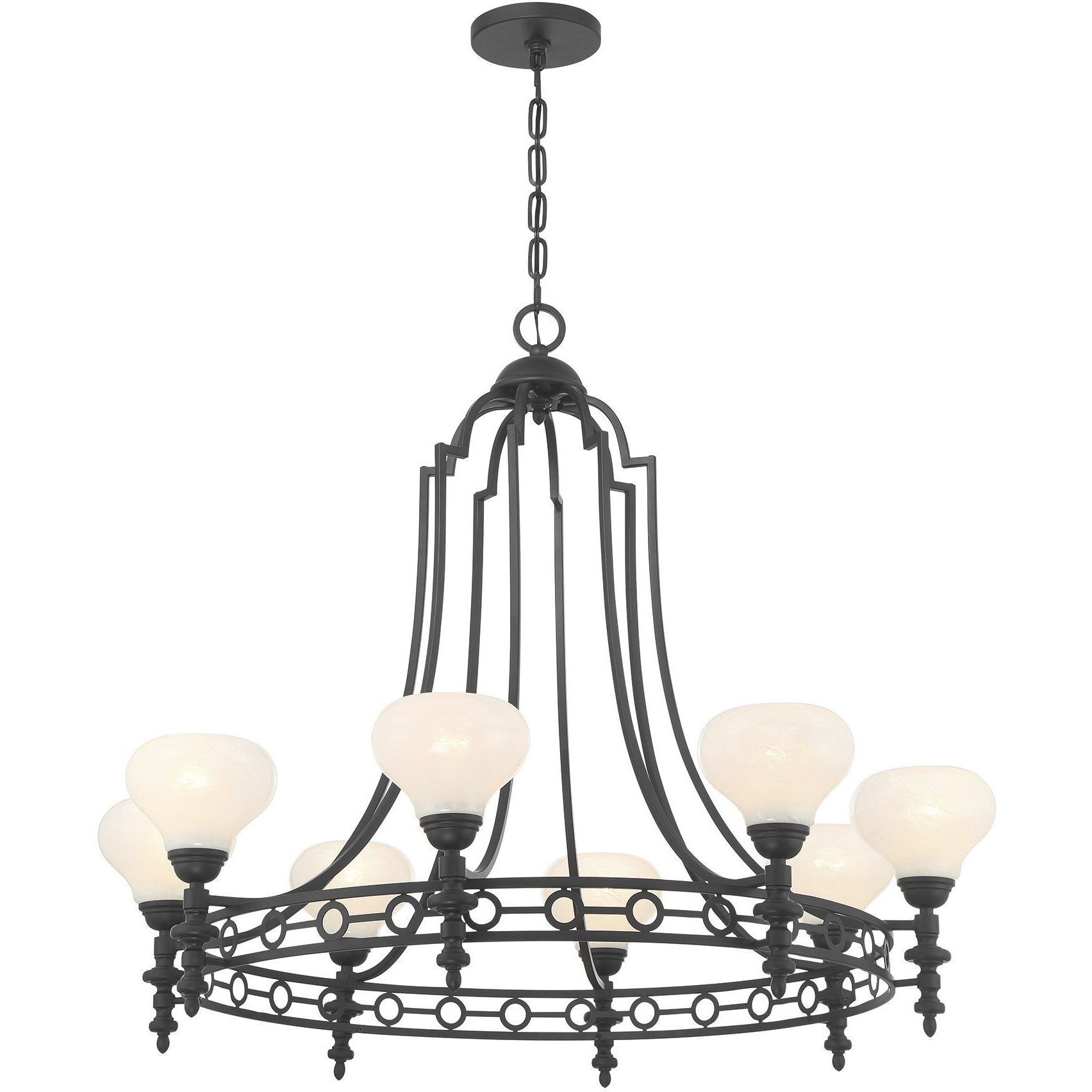 Allston 8 Light 36 inch Matte Black Chandelier Ceiling Light