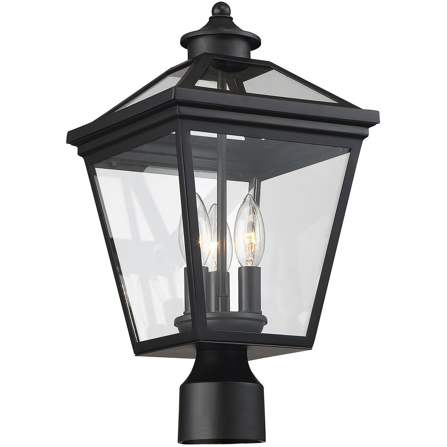 Ellijay 3 Light 17.5 inch Black Outdoor Post Lantern