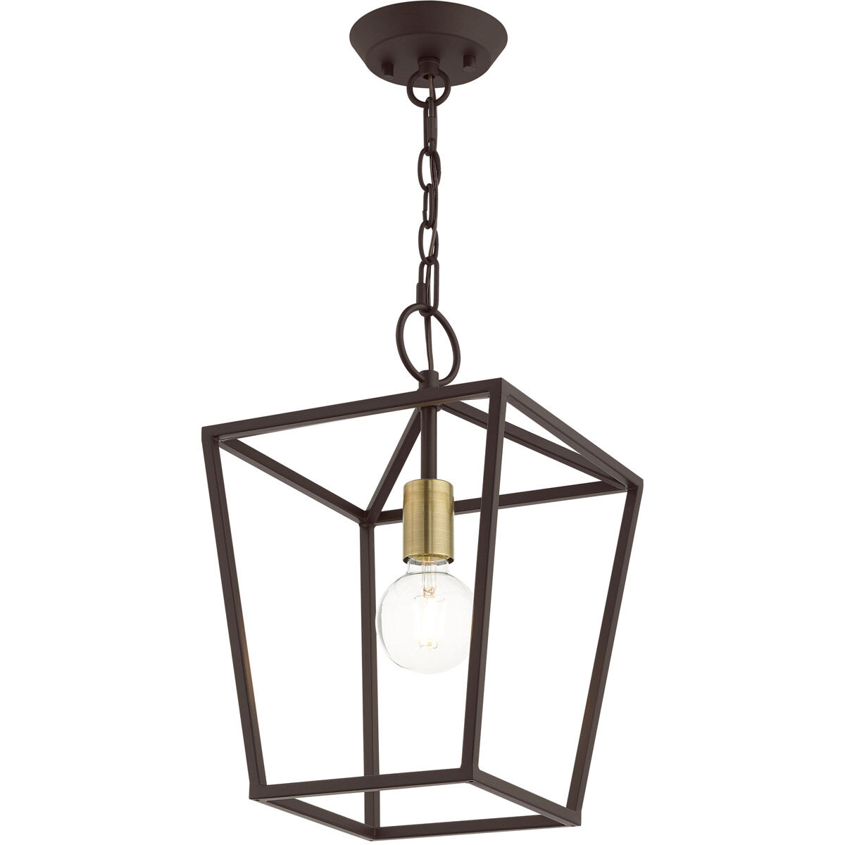 Devone 1 Light 10 inch Bronze Convertible Semi Flush/Lantern Ceiling Light