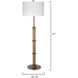 Marcus 61 inch 100.00 watt Antique Brass Metal Floor Lamp Portable Light
