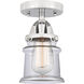 Nouveau 2 Small Canton LED 5.25 inch Polished Chrome Semi-Flush Mount Ceiling Light in Clear Glass