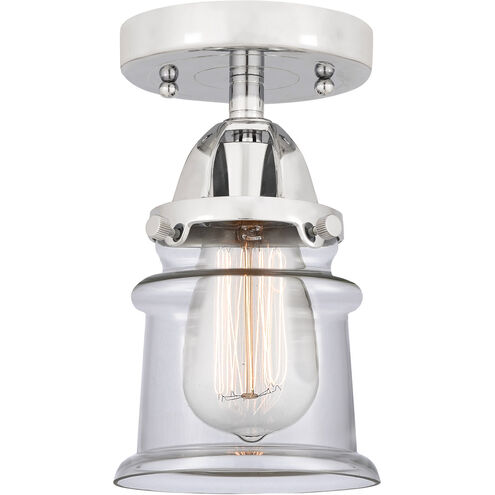 Nouveau 2 Small Canton LED 5.25 inch Polished Chrome Semi-Flush Mount Ceiling Light in Clear Glass