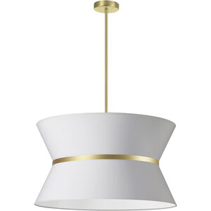 Caterine 4 Light 24 inch Aged Brass Chandelier Ceiling Light in White