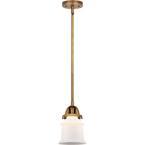 Nouveau 2 Small Canton 1 Light 5 inch Brushed Brass Mini Pendant Ceiling Light in Matte White Glass