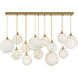 Lisa McDennon Skye 13 Light 60.25 inch Heritage Brass Linear Pendant Ceiling Light in Heritage Brass / Cased Opal