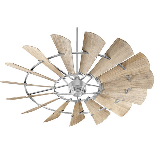 Windmill 72 inch Galvanized with Weathered Oak Blades Indoor Ceiling Fan