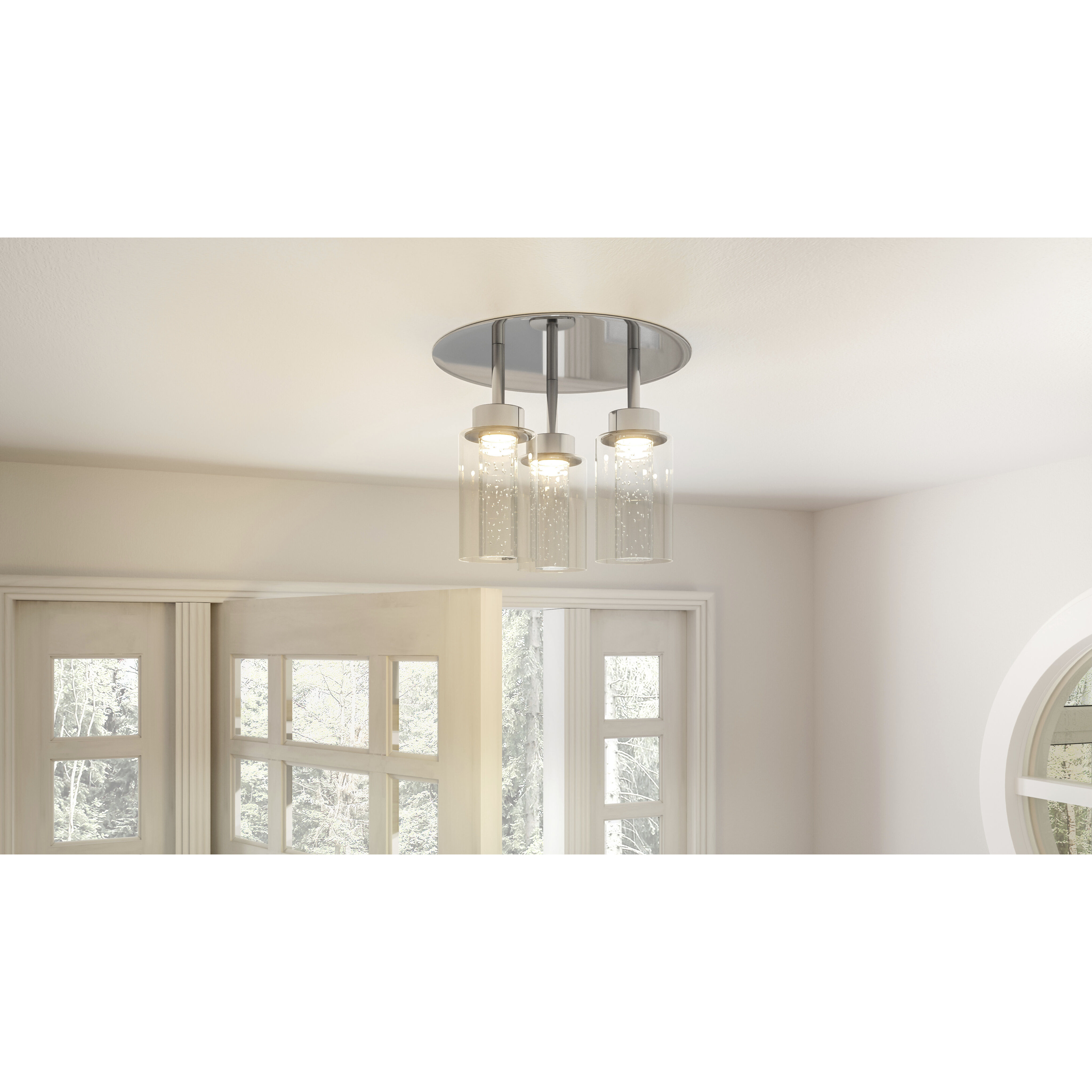 Jade LED 14 inch Polished Chrome Flush Mount Ceiling Light