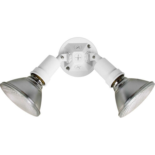 Par Lampholder 2 Light 5 inch White Outdoor Adjustable Swivel Flood Light