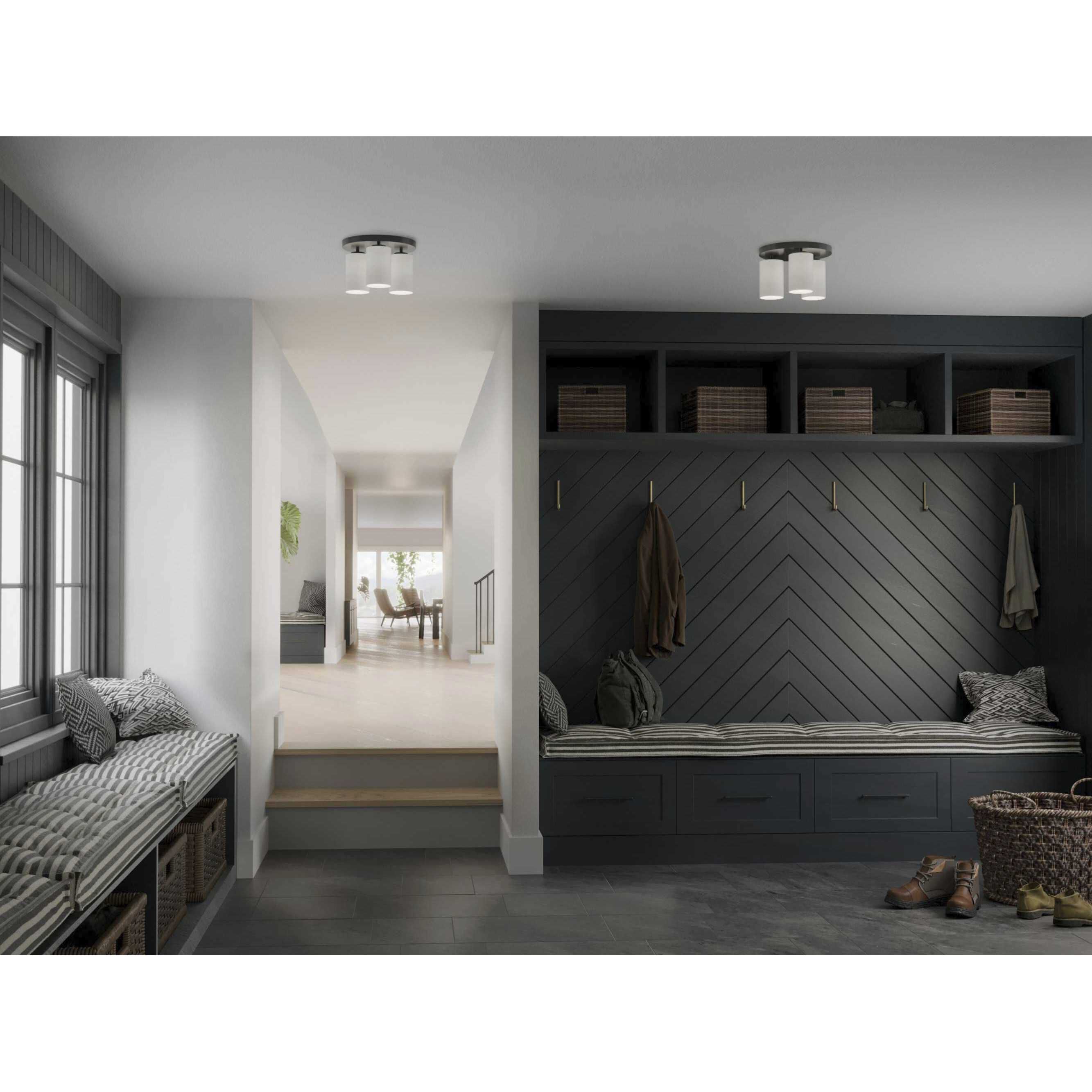 Cofield 3 Light 12 inch Matte Black Flushmount Ceiling Light