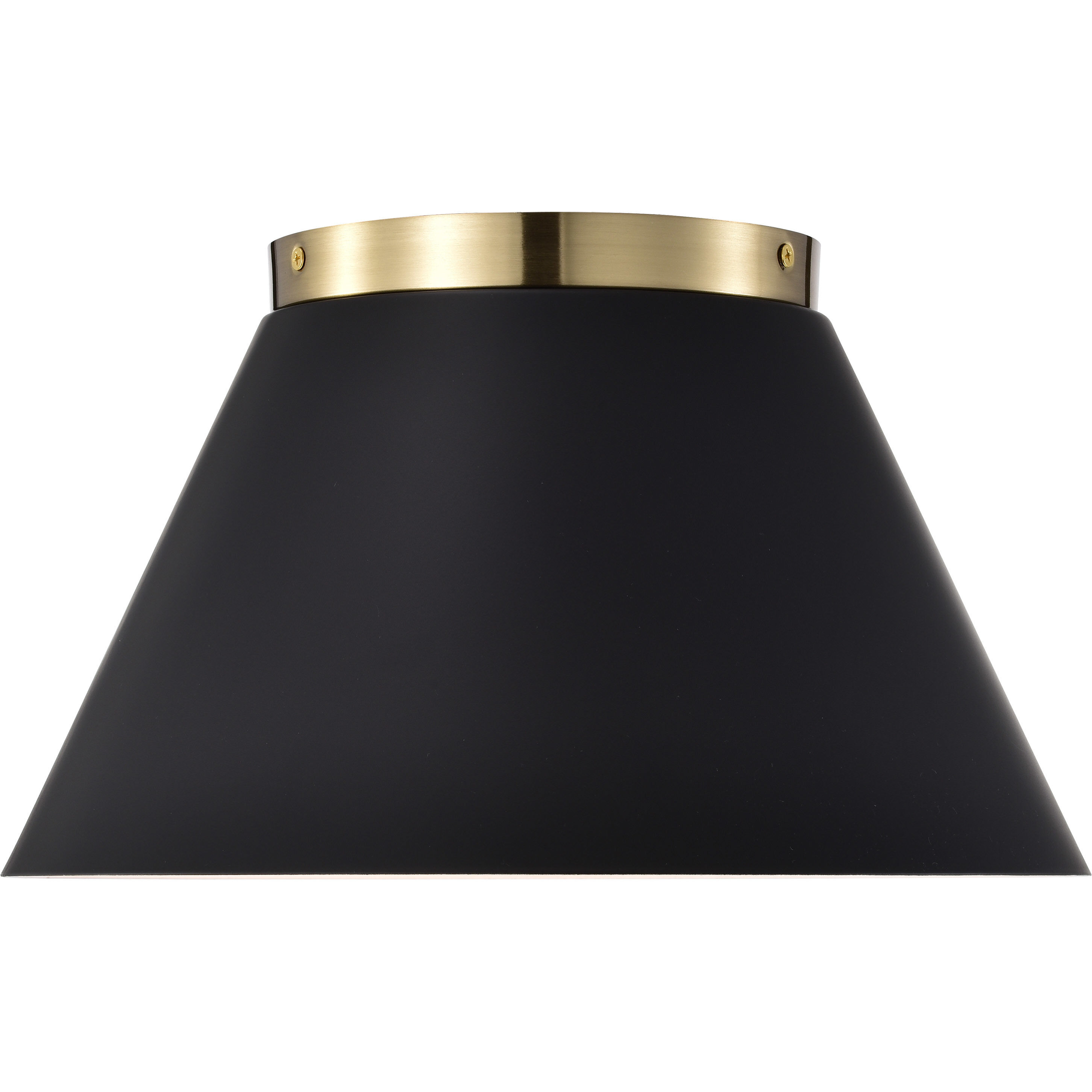 Dover 2 Light 14 inch Black/Vintage Brass Flush Ceiling Light