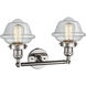 Franklin Restoration Small Oxford 2 Light 17 inch Polished Nickel Bath Vanity Light Wall Light in Clear Glass, Franklin Restoration