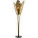 Tropical 83.5 inch 40 watt Vintage Brass and Black Floor Lamp Portable Light, Large