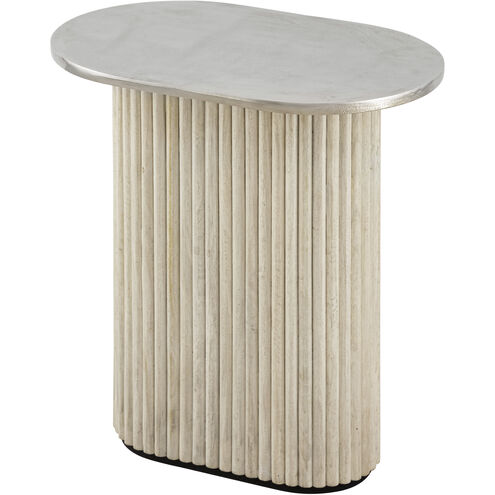 Finley 20 X 18 inch Bleached and Polished Nickel Accent Table