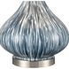 Northcott 28 inch 150 watt Blue with Brushed Steel Table Lamp Portable Light