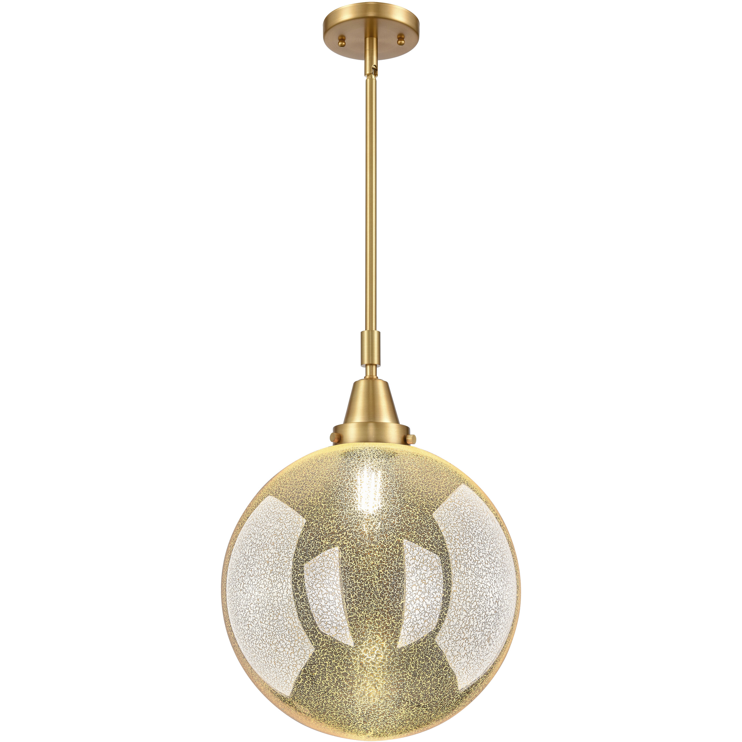 Beacon 1 Light 12 inch Satin Gold Mini Pendant Ceiling Light in Mercury Glass