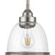 Saluda 1 Light 7 inch Brushed Nickel Mini-Pendant Ceiling Light