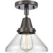 Franklin Restoration Caden 1 Light 8 inch Oil Rubbed Bronze Flush Mount Ceiling Light in Clear Glass